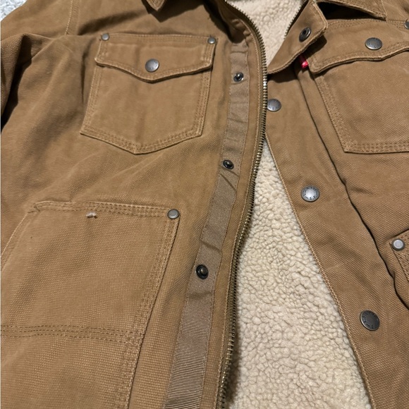 Levi's Men's Tan Jacket with Gray Hood - Picture 9 of 12